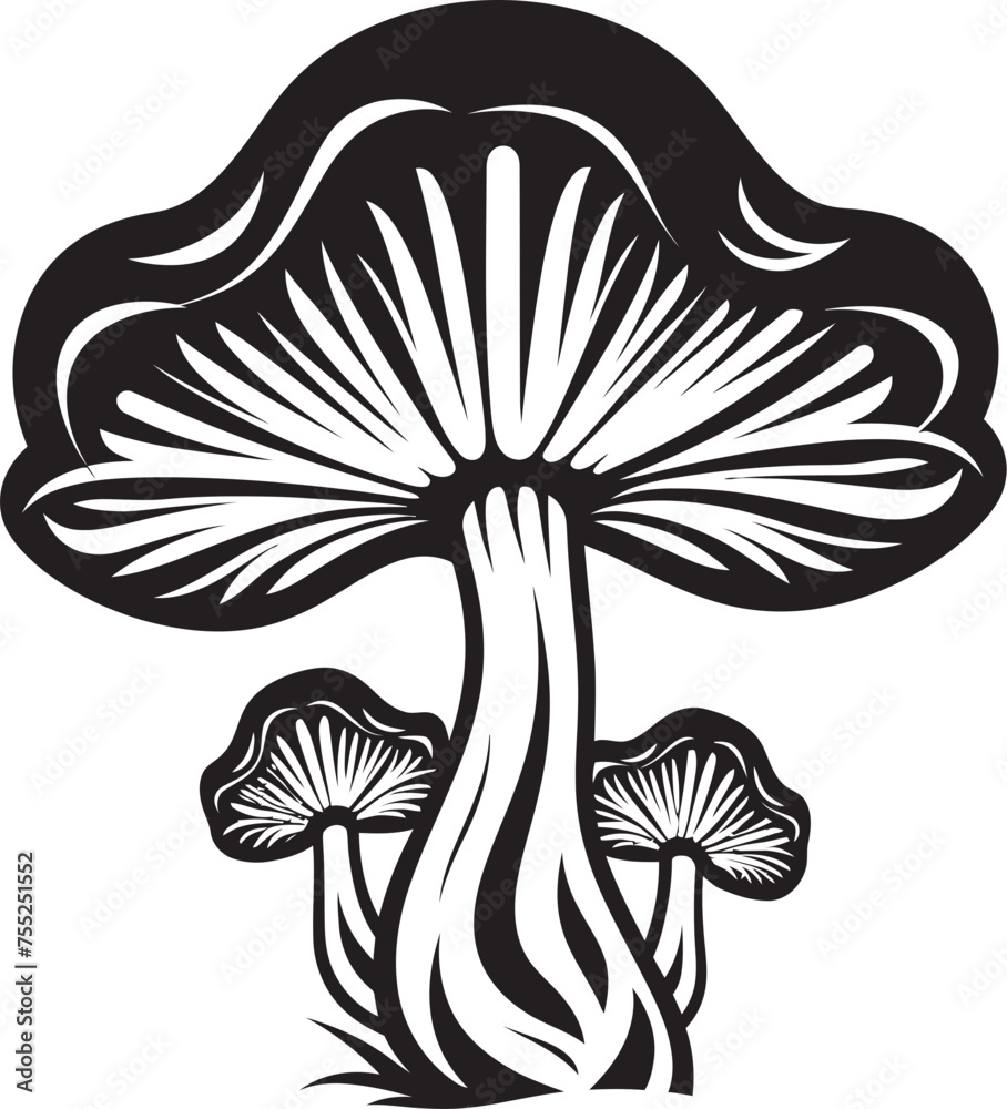 Fototapeta premium Enchanted Edibles Mushroom Icon Fungal Feast Vector Mushroom Logo