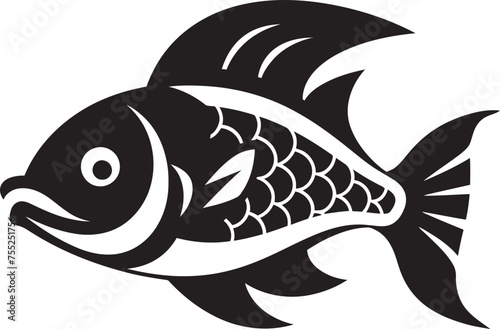 Aquatic Harmony Vector River Fish Logo River Reverie Fish Emblem in Vector