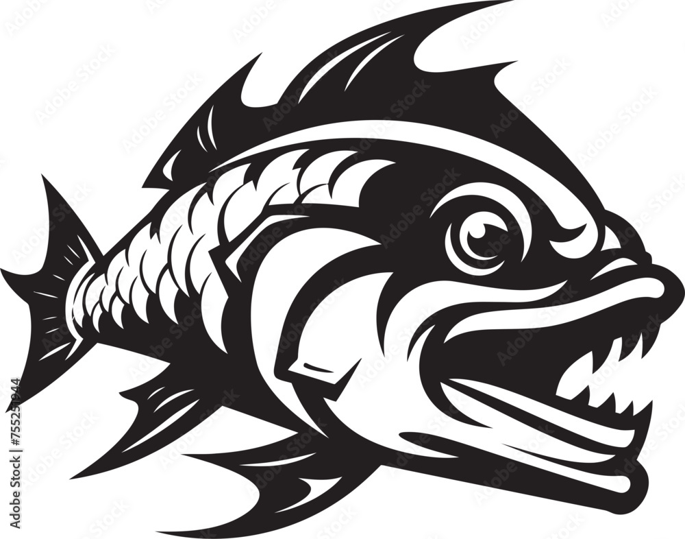 Ripple Radiance River Fish Icon in Vector Flowing Finery Vector Logo of River Fish