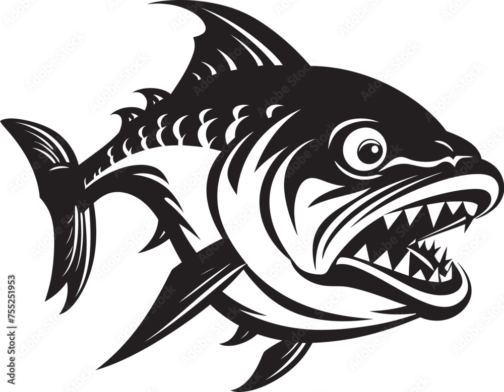 Naklejka premium Aquatic Harmony Vector River Fish Logo River Reverie Fish Emblem in Vector Design