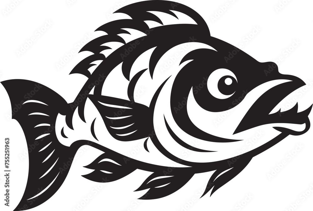 Stream Serenity Fish Icon Vector Design Ripple Reflections River Fish Emblem Vector Stream Serenity Fish Icon Vector Design Ripple Reflections River Fish Emblem Vector