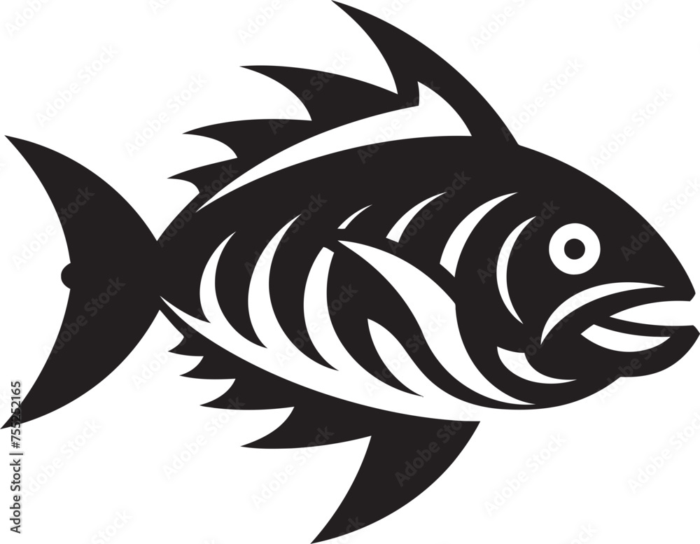 Fototapeta premium Stream Serenade Vector River Fish Logo Aquatic Aura Fish Emblem in Vector