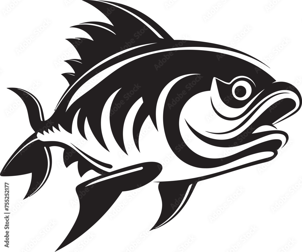 Current Cadence Vector Logo Design with River Fish Marine Melody River Fish Icon in Vector Current Cadence Vector Logo Design with River Fish Marine Melody River Fish Icon in Vector
