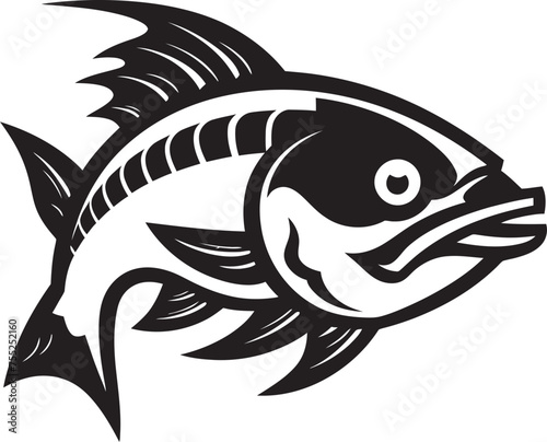 Ripple Reverie Vector River Fish Logo Flowing Fins Fish Emblem in Vector