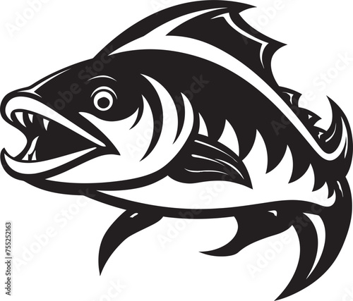 Flowing Fins Fish Emblem in Vector Waterway Whispers Vector Logo Design with River Fish
