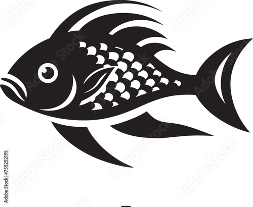 Ripple Reverie Vector River Fish Logo Flowing Fins Fish Emblem in Vector