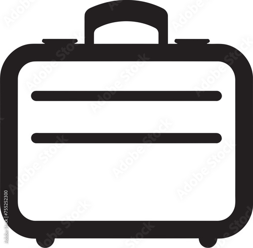 Voyage Vault Suitcase Icon in Vector Globetrotter Gear Vector Logo Design with Suitcase
