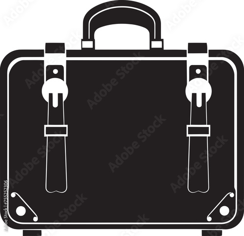 Odyssey Organizer Vector Logo Design with Suitcase Sojourn Satchel Suitcase Icon Vector Emblem