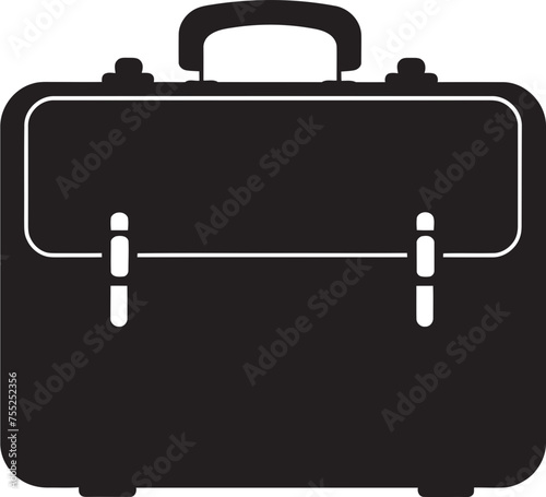 Sojourn Satchel Suitcase Icon in Vector Voyager Vessel Vector Suitcase Emblem