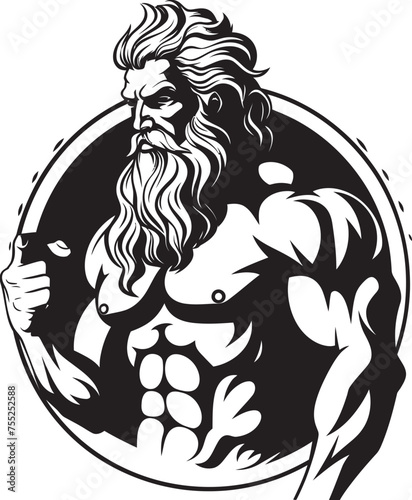 Zeuss Gym Vector Logo Design with Thunder God Lightning Lifts Zeus God Gyming Emblem Vector