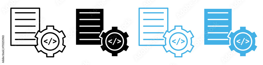 Code optimization icon line art vector Code optimization icon line art vector