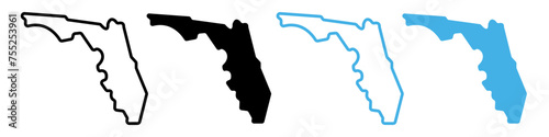 Florida map icon line art vector