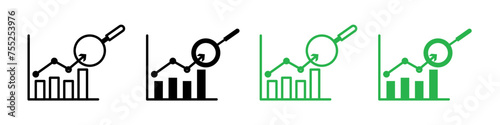 Predictive analytics icon line art vector