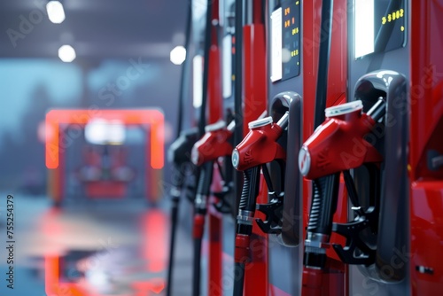 Wallpaper Mural Petrol pump filling fuel nozzle in a gas station. Torontodigital.ca