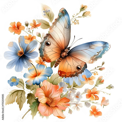 butterflies and flowers butterflies on the blooming flowers in the garden flowers and butterflies growing from a tree  positive thinking  creative mind  self care and mental health concept