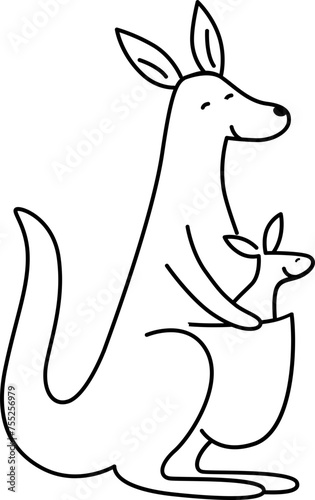 kangaroo with baby