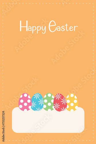 happy easter greeting card,colorful eggs