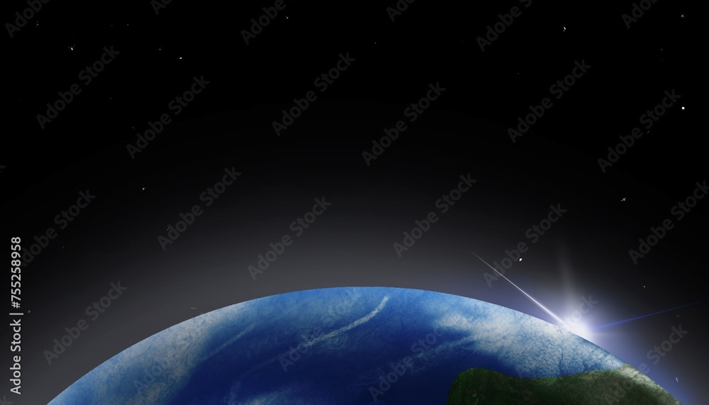 The Planet on space background