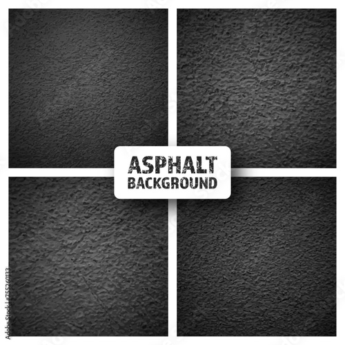 Asphalt road texture, concrete highway surface. Pattern with grainy structure, grunge stone background. Vector illustration
