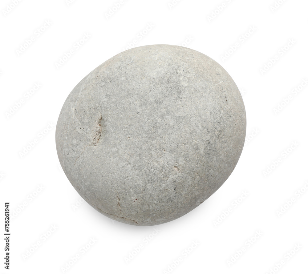 One light stone isolated on white, top view One light stone isolated on white, top view