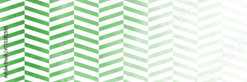 Abstract green and white striped pattern background design with texture and gradient light and dark green color lines, 3d abstract geometric illusion 