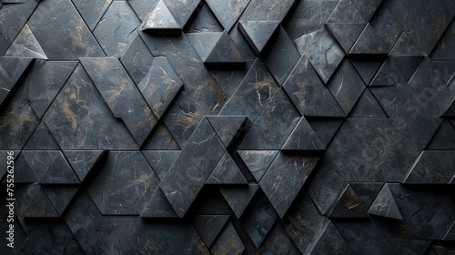 polished semigloss wall background with tiles triangular tile wallpaper with d black blocks d render ai generative 