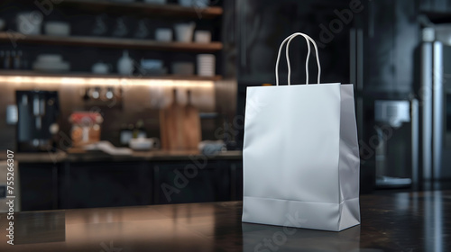 Empty shopping bag mockup, for sales marketing theme. photo