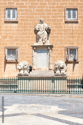 The memorial statue of Nicholas Zammit in Vallette. Malta. photo