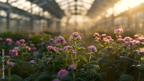 flowers in a greenhouse