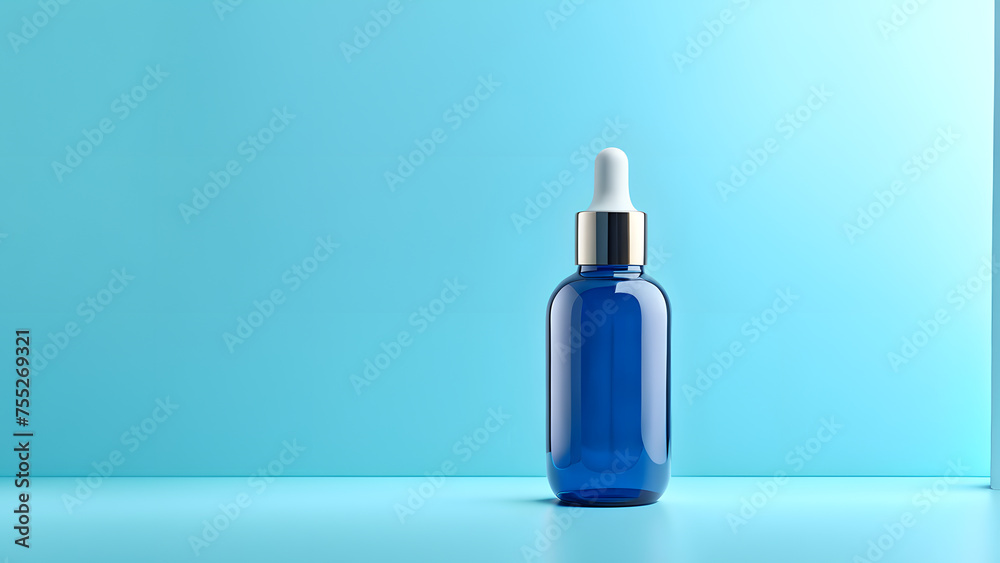 Premium Blue 3D Serum Glass Bottle Mockup Enhance Your Brand Image in the Skincare Industry Premium Blue 3D Serum Glass Bottle Mockup Enhance Your Brand Image in the Skincare Industry