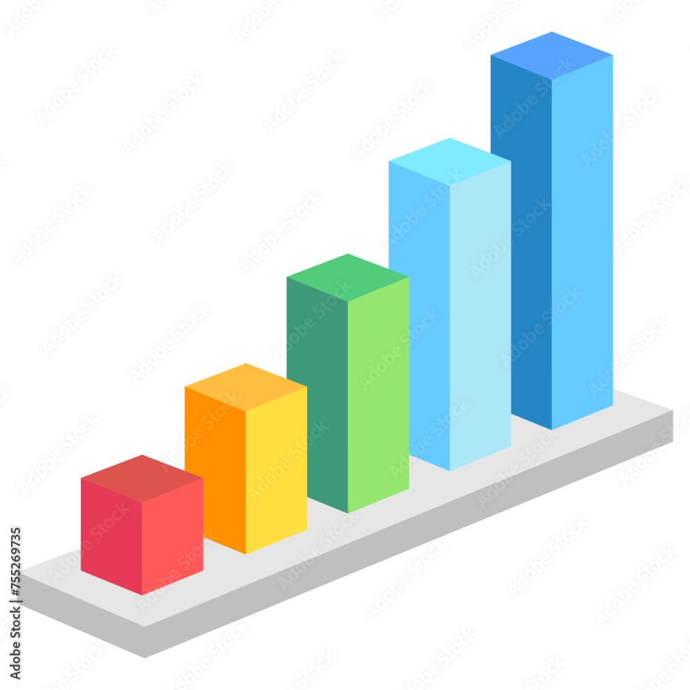 Bar Chart isometric icon, related to market and economy theme. use for modern concept, UI or UX kit, app, and web development, Bar Chart isometric icon, related to market and economy theme. use for modern concept, UI or UX kit, app, and web development,