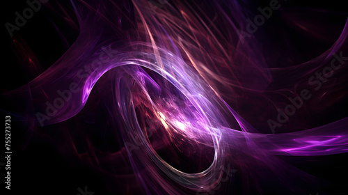 Digital technology purple glowing glass swirl geometry horizontal poster web page PPT background