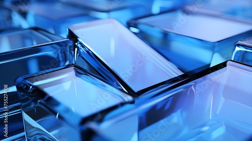 blue glass cubes