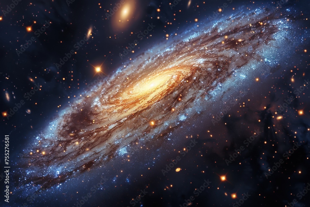 Tranquil Spiral Galaxy Background with Galactic Serenity