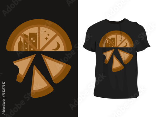 vector illustration of pizza night city , perfect for t-shirt, singlet, apparel, clothing line, hoodie, streetwear 