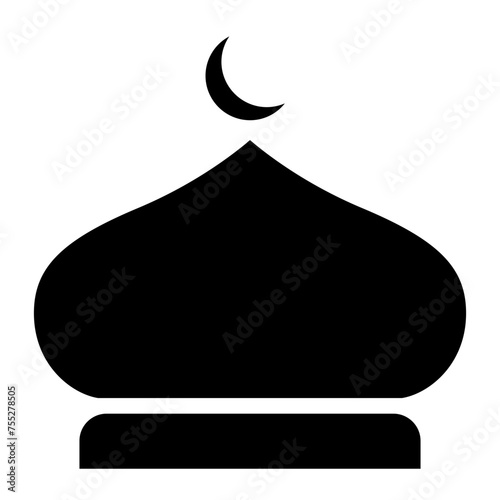 Muslim mosque domes icon. islamic worship place, islam prayer room for Religion and Ramadan symbol.