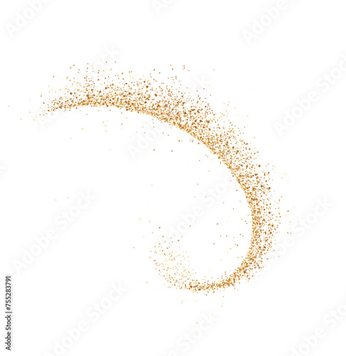 Wallpaper Mural Curl of golden glitter dust realistic vector illustration. Miracle design. Fairytale magical ornament 3d element on white background Torontodigital.ca