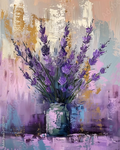 vase lavenders table purple background streaming arcane princess stands easel signature paint smears defense pallet