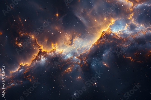 Astral Spiral Galaxy Background with Stellar Brilliance