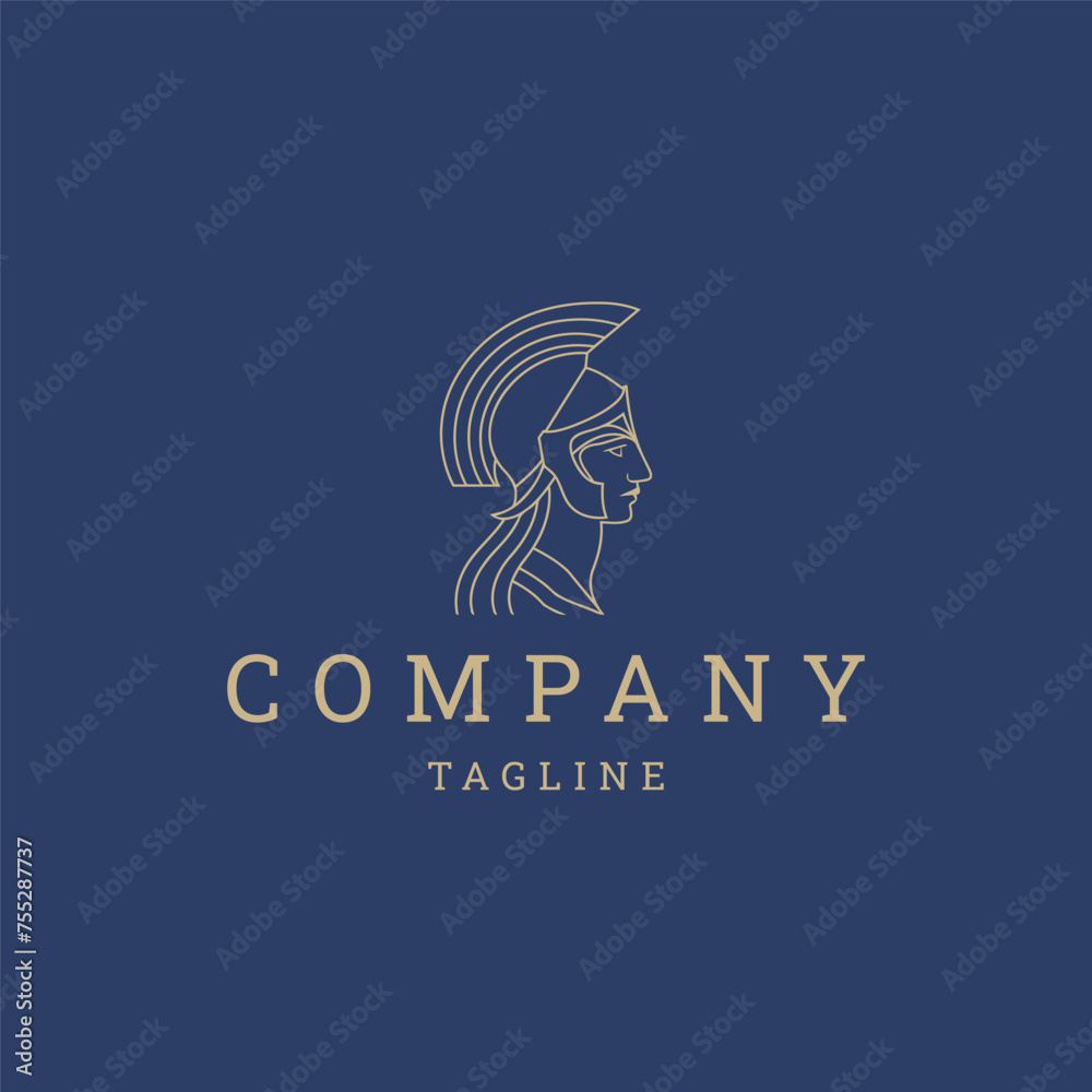 Athena the goddess vector logo design