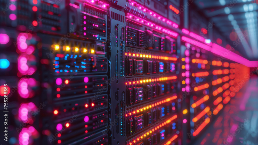 servers and computers background. Generated-AI servers and computers background. Generated-AI