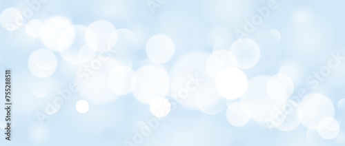 Abstract bokeh and sparkle wallpaper. Smooth soft blue blur effect background. Shiny blurry light circles texture. Seasonal backdrop for Christmas, New Year or birthday card, poster, banner. Vector