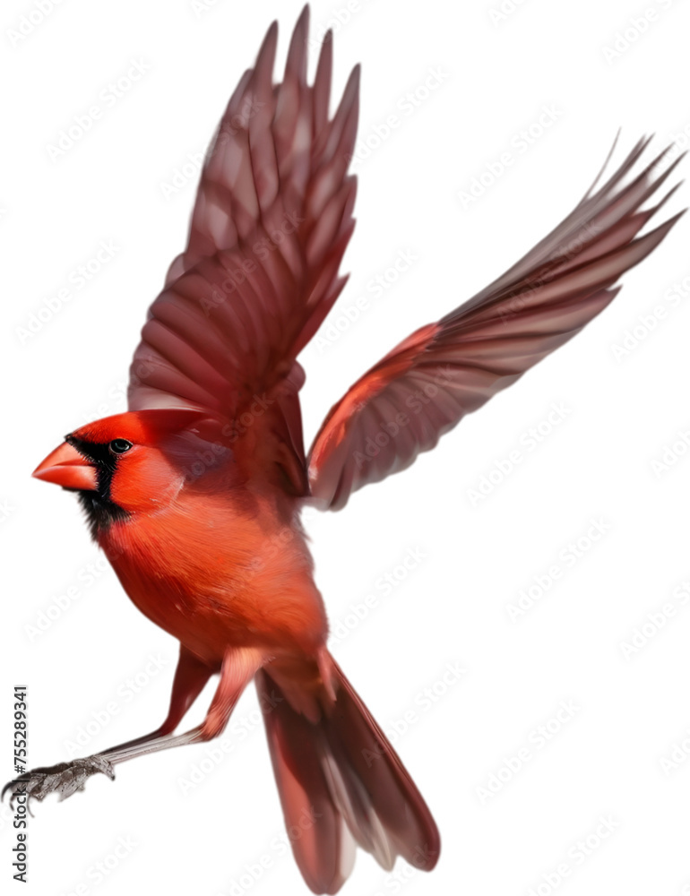 Fototapeta premium Watercolor of a Northern Cardinal bird clipart.