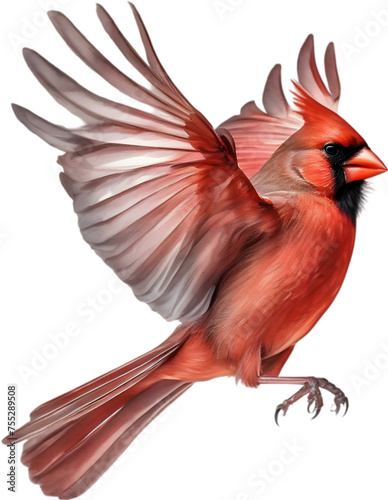 Watercolor of a Northern Cardinal bird clipart.
