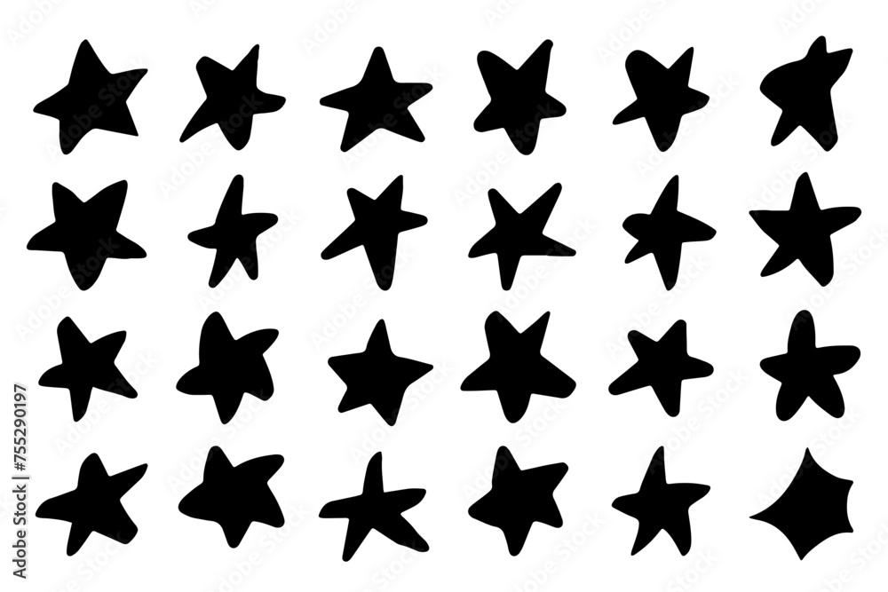 手描きの星のイラストセット 手描きの星のイラストセット
