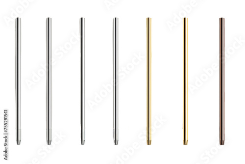 Collection of stylish and eco-friendly reusable straws for sustainable sipping. realistic portrait isolated on PNG
