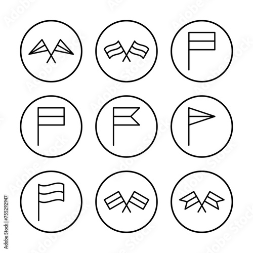 Flag icon vector illustration. Gps location pin map. Location marker symbol.