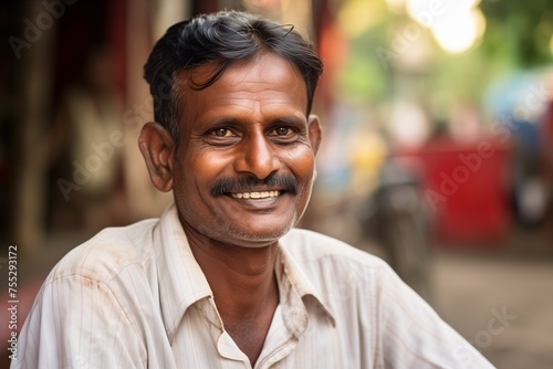 Indian man smiling happy face on a street © blvdone