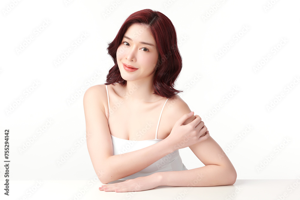 Beautiful young asian woman with clean fresh skin on white background, Face care, Facial treatment, Cosmetology, beauty and spa, Asian women portrait. Beautiful young asian woman with clean fresh skin on white background, Face care, Facial treatment, Cosmetology, beauty and spa, Asian women portrait.
