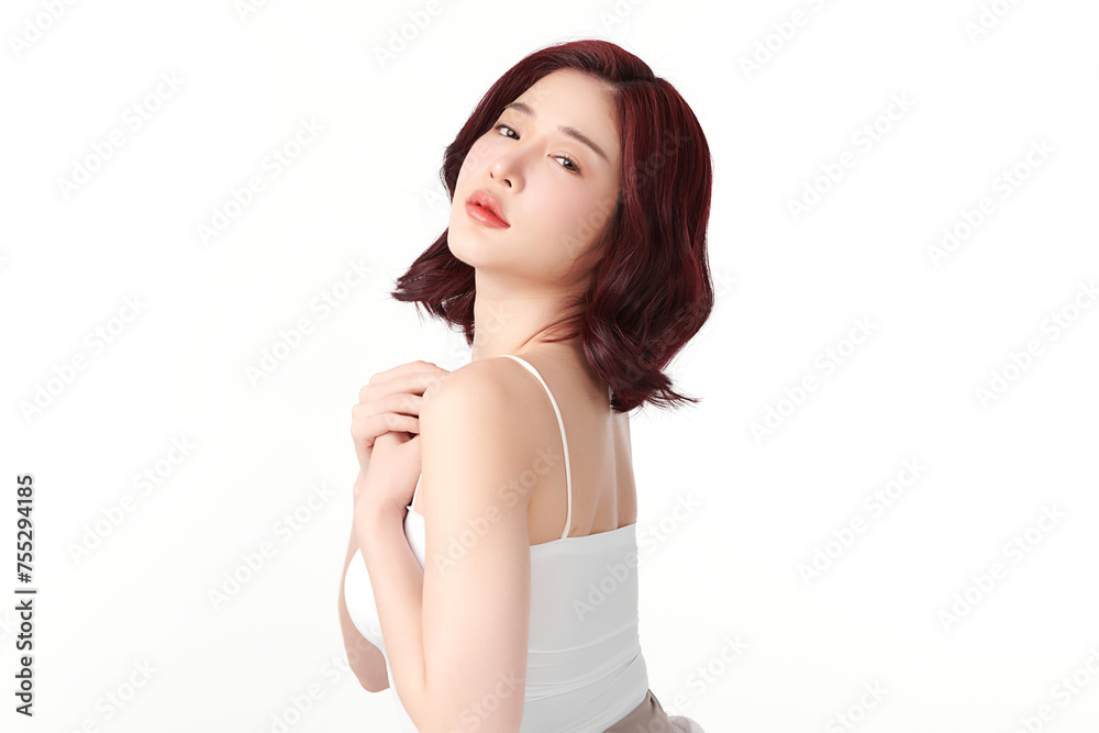 Beautiful young asian woman with clean fresh skin on white background, Face care, Facial treatment, Cosmetology, beauty and spa, Asian women portrait. Beautiful young asian woman with clean fresh skin on white background, Face care, Facial treatment, Cosmetology, beauty and spa, Asian women portrait.